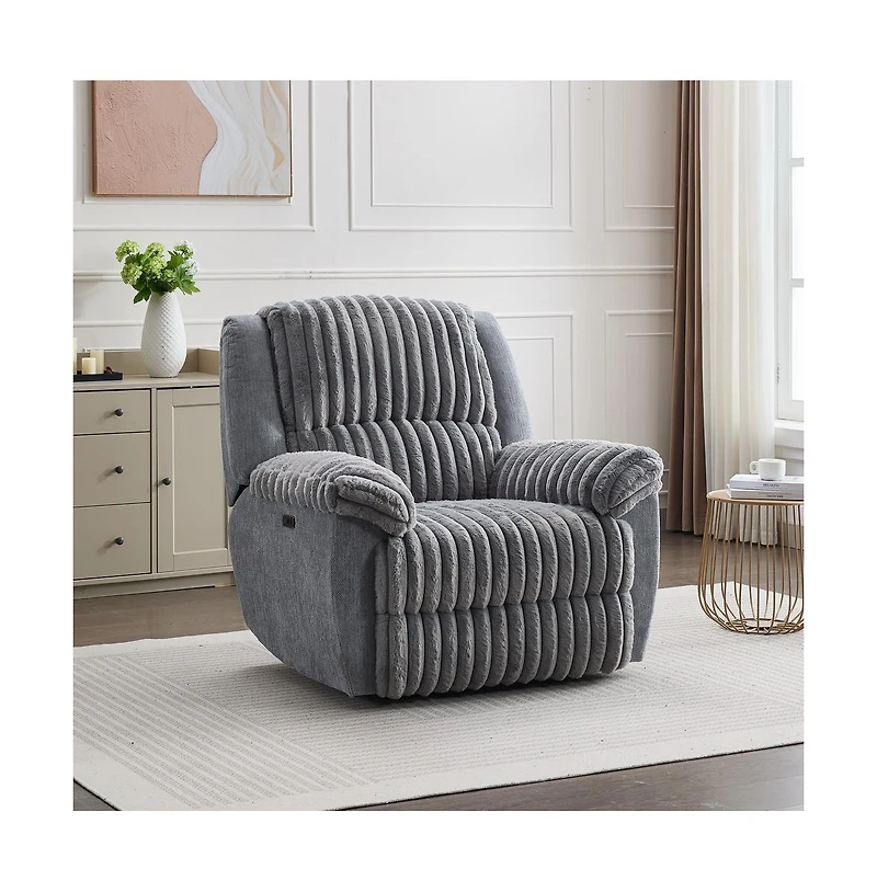 Clihome Power Recliner Chair Fabric Two Tones