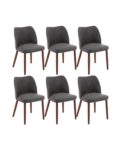 gaomon Set of 6 Leather Upholstered Dining Side Chairs