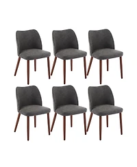 gaomon Set of 6 Leather Upholstered Dining Side Chairs