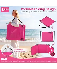 Gouun Lightweight Folding Beach Lounge Chair with Multi-Position Adjustable Back