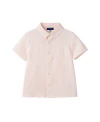 Andy & Evan Toddler Boys 2T-6 Coral Breeze Puckered Button down and Shorts Set