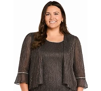 R & M Richards Plus Scoop Neck Dress Open Front Jacket, 2-Piece Set