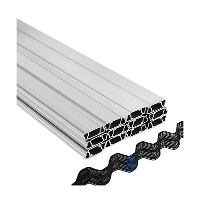 Sugift Spring Wire and U Channel Bundle 6.56 ft 40 Packs Aluminum Alloy Greenhouse Film Lock