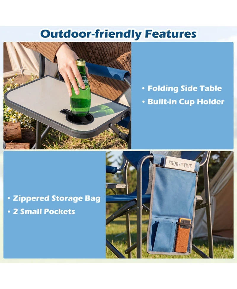 Sugift Folding Camping Chair with Cup Holder and Storage Pocket