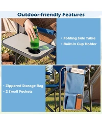 Sugift Folding Camping Chair with Cup Holder and Storage Pocket