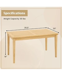 Clihome 20"x35.5" Outdoor Teak Wood Coffee Table with Slatted Top for Balcony