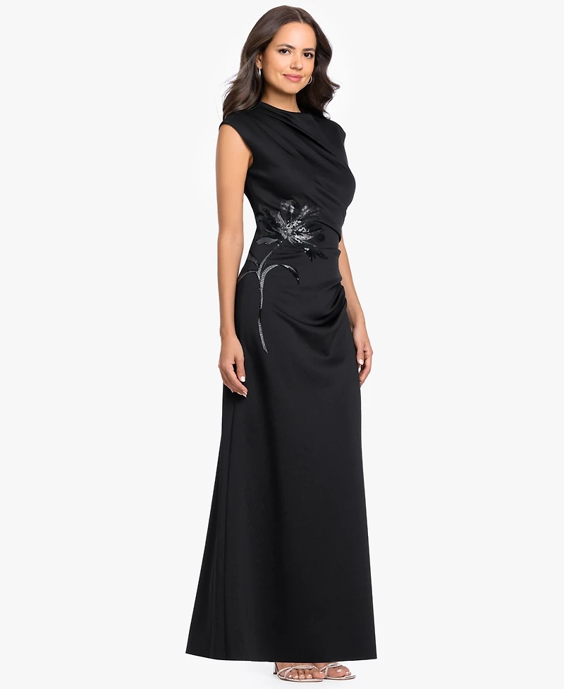 Betsy & Adam Petite Mock Neck Gown