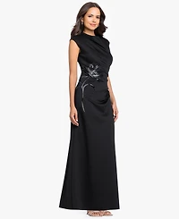 Betsy & Adam Petite Mock Neck Gown