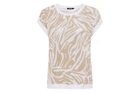 Olsen Women's Ajour Knit Neo Zebra Sweater