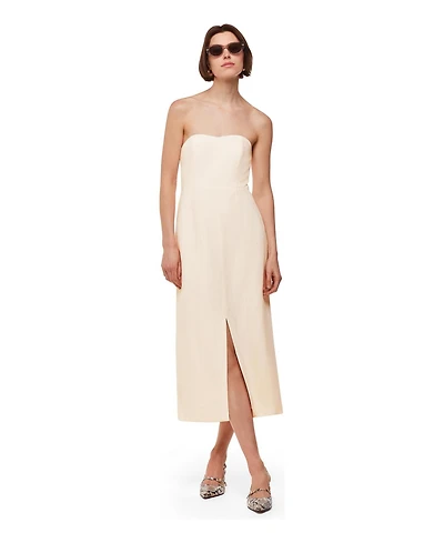 Whistles Women's Bandeau Front Slit Midi Dress