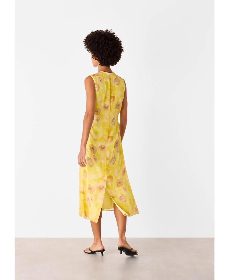 Whistles Women's Sunshine Floral Textured Midi Dress