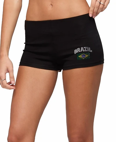 Edikted Women's Brazil Rhinestone Low Rise Shorts