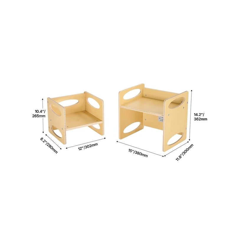 Sugift Montessori Weaning Table and Chair Set, Wooden Toddler Activity Table for Ages 1-5, Adjustable Height Reading Eating Chair