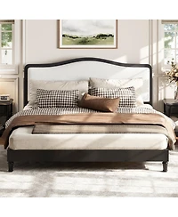 Streamdale Furniture King Size Platform Bed with Upholstered Headboard