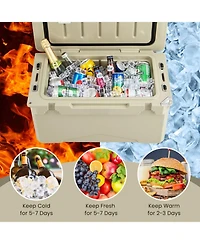 Gouun 30 Quart Rotomolded Hard Cooler with Integrated Cup Holders and Bottle Opener