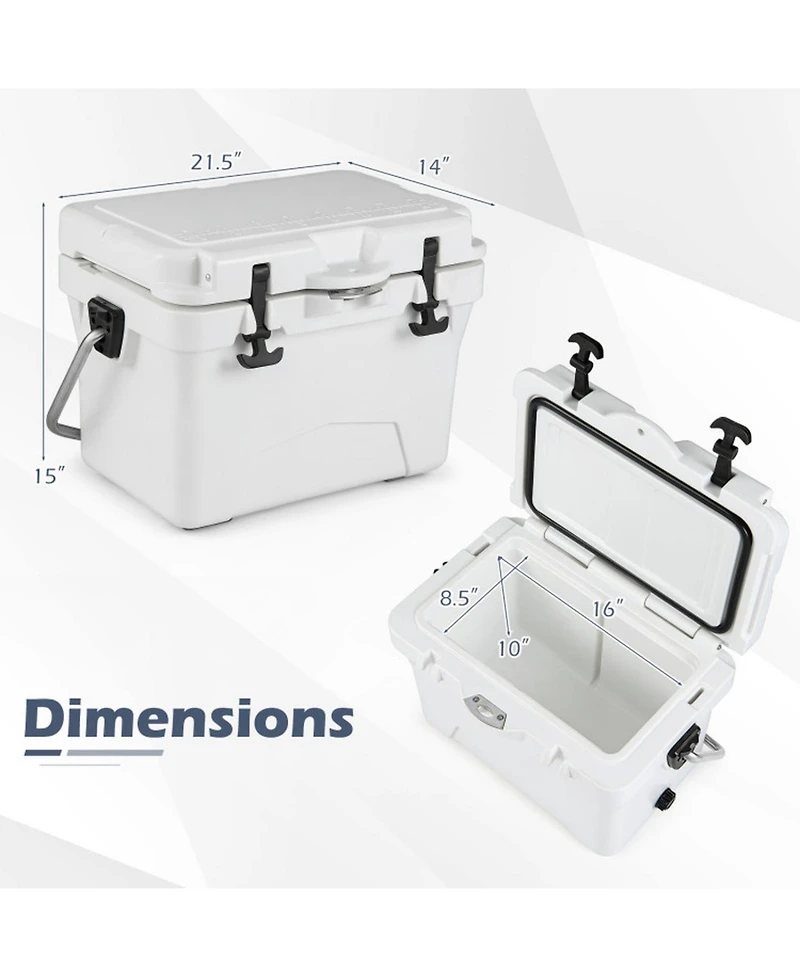 Gouun 20 Quart Portable Hard Cooler with Built In Fish Ruler and Bottle Opener