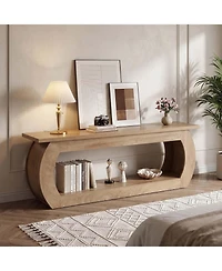 Tribesigns Tv Stand for 65 Inches, Wooden Entertainment Center with Storage, Farmhouse Media Tv Console Table
