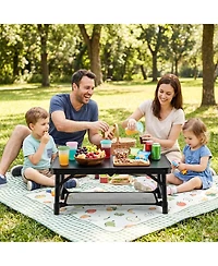 Sugift 3-Height Folding Camping Table with Large Storage Net and Handle