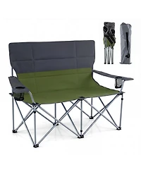 Sugift Double Camping Chair with Carry Bag and Cup Holders