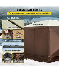 Vevor Pop-up Camping Gazebo Camping Canopy Shelter 6 Sided Sun Shade