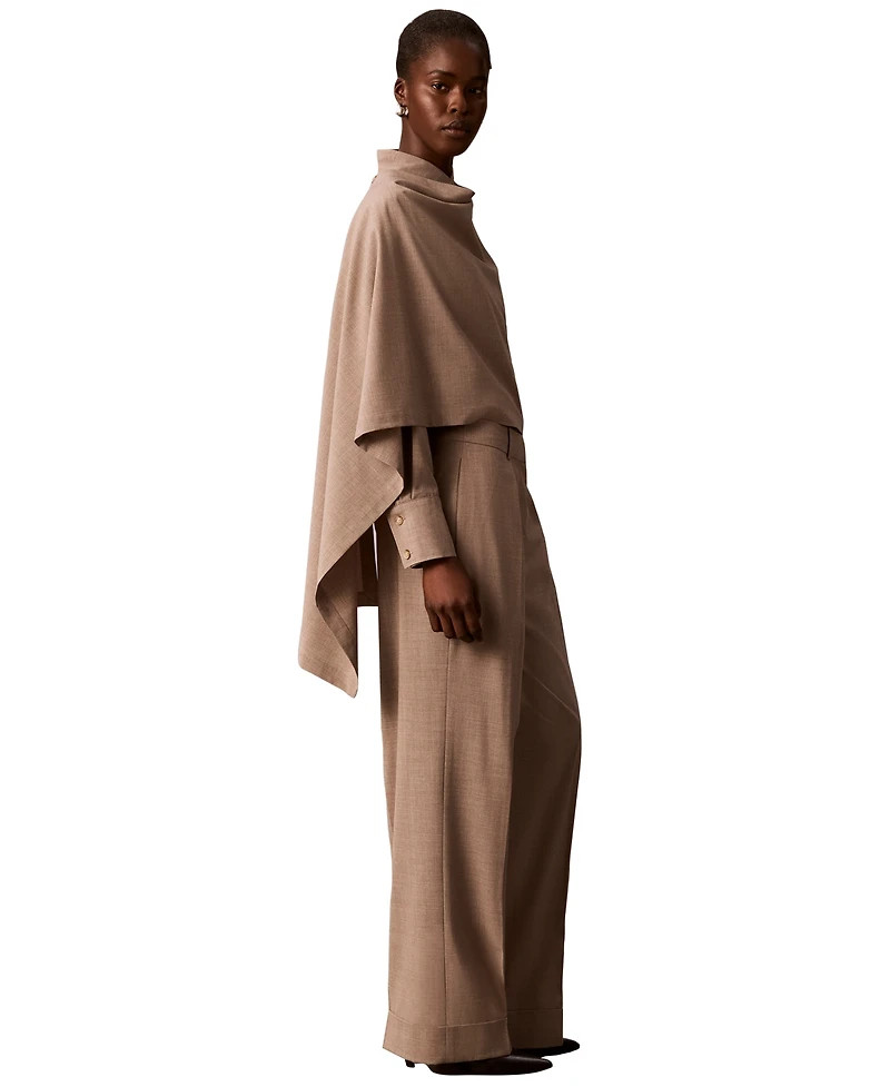 Calvin Klein Petite High-Rise Wide-Leg Pants