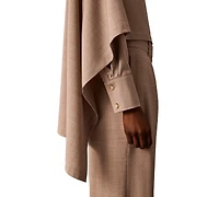 Calvin Klein Petite Long-Sleeve Collared Neck Scarf Draped Shirt