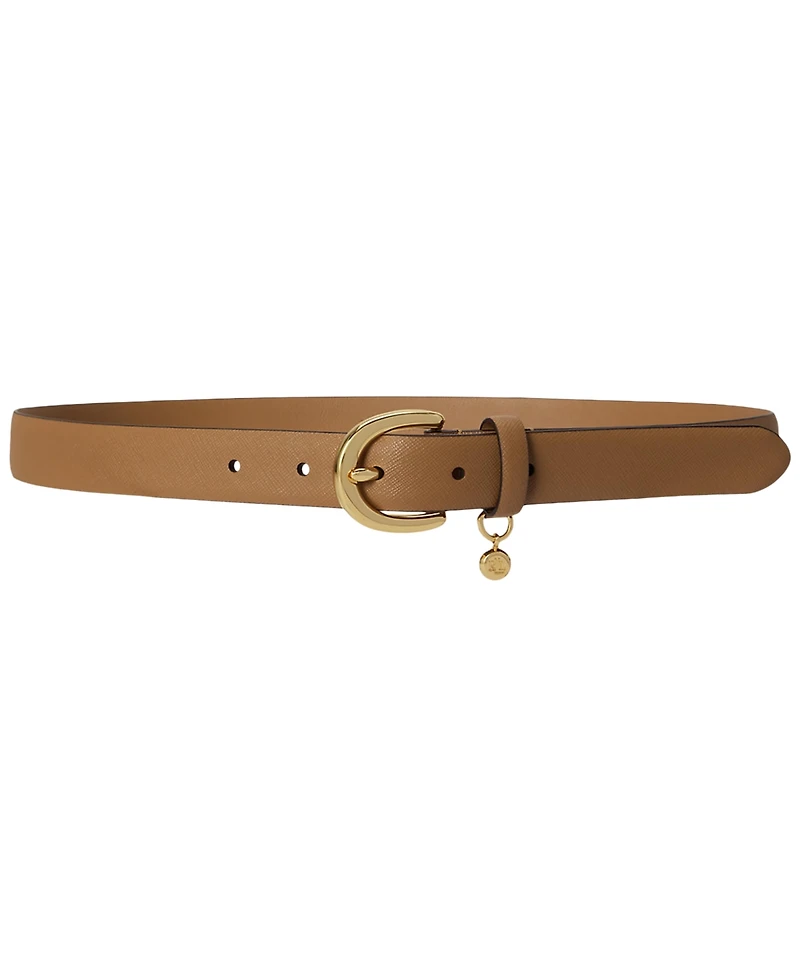 Lauren Ralph Charm Crosshatch Leather Belt