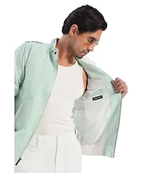 Members Only Men's Seersucker Iconic Racer Jacket