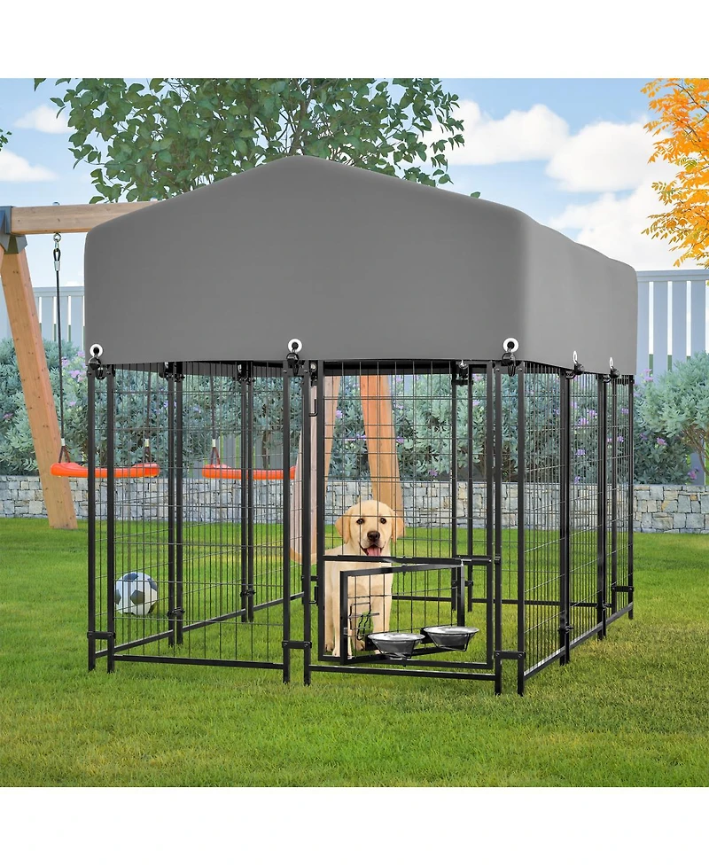 Streamdale Furniture Heavy Duty Welded Wire Dog Kennel with Waterproof Roof