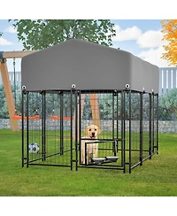 Streamdale Furniture Heavy Duty Welded Wire Dog Kennel with Waterproof Roof