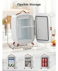 Cowsar 6L Mini Fridge with Led Mirror for Cosmetics