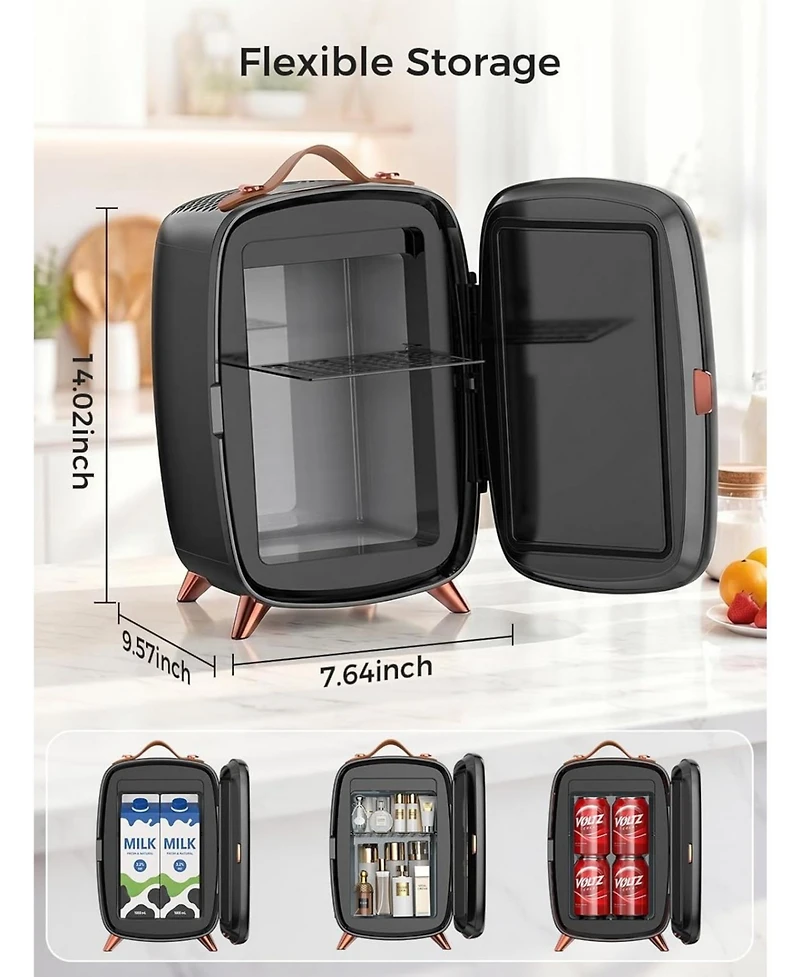 Cowsar 6L Mini Fridge with Led Mirror for Cosmetics