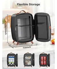 Cowsar 6L Mini Fridge with Led Mirror for Cosmetics