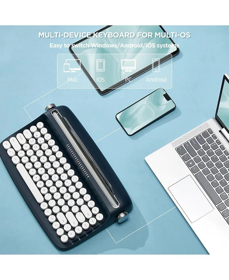 Lamicall Actto B503 Retro Typewriter Bluetooth Keyboard