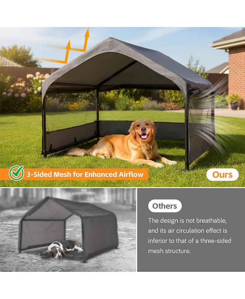 Streamdale Furniture Extra Large Outdoor Pet Tent with Mesh Windows and Canopy 4' x 4' x 3.3'