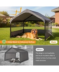 Streamdale Furniture Extra Large Outdoor Pet Tent with Mesh Windows and Canopy 4' x 4' x 3.3'