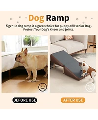 Streamdale Furniture Foldable 2-in-1 Wooden Pet Stairs for Small Dogs and Cats
