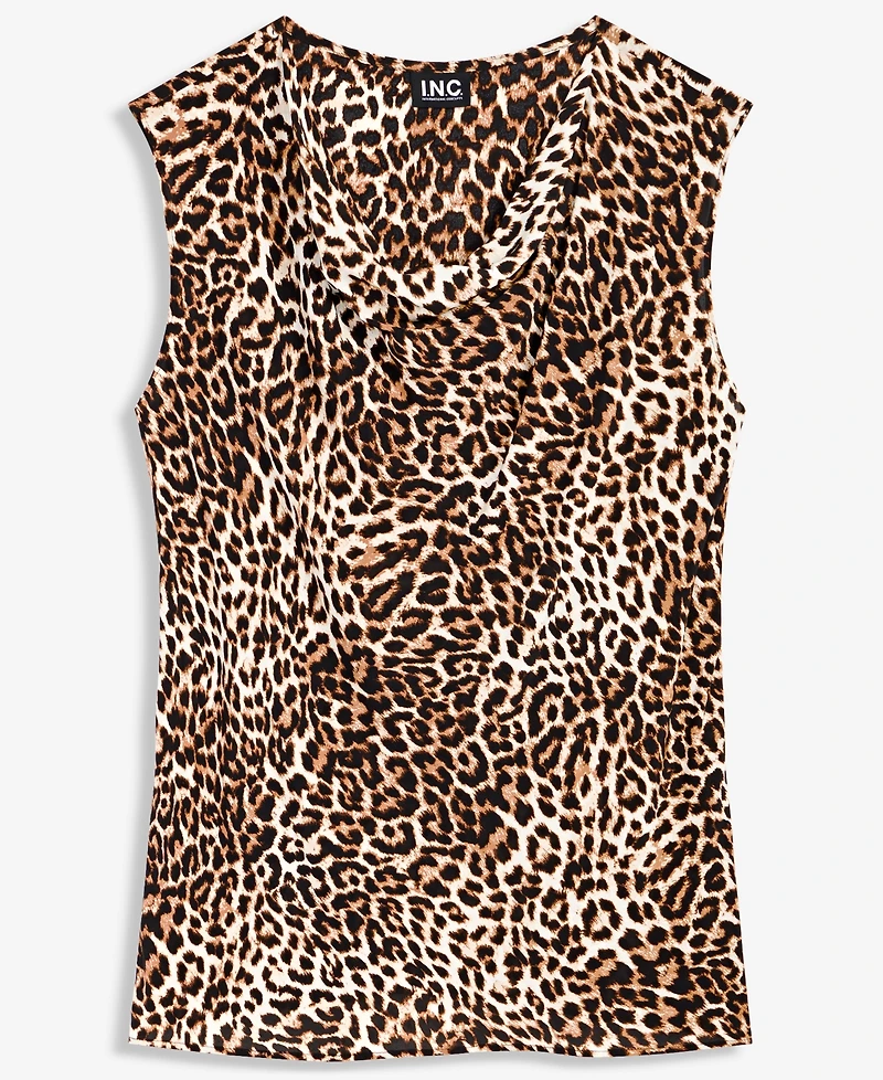 I.n.c. Women's Leopard-Print Cowl-Neck Blouse, Macy's Exclusive