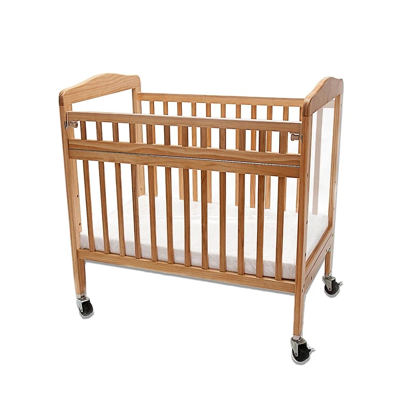 L.a. Baby Mini/Portable Non-folding Wooden Window Crib with Safety Gate