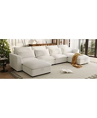 Streamdale Furniture U-Shaped Modular Corner Sofa with Two Ottomans