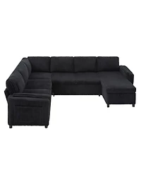 Streamdale Furniture 111'' U-Shaped Convertible Pull-Out Sofa Bed with Storage and Usb