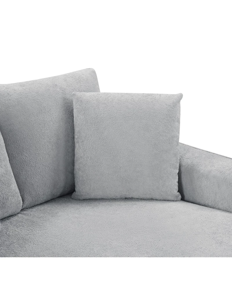 Streamdale Furniture Modern 53.5'' Chaise Sofa Bed with Hidden Storage and Pillows