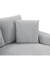 Streamdale Furniture Modern 53.5'' Chaise Sofa Bed with Hidden Storage and Pillows
