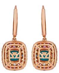 Le Vian Robin's Egg Blue Turquoise Cushion Cut, Multi-Gemstone (2-7/8 ct. t.w.) & Nude Diamond (1-1/10 ct. t.w.) Drop Earrings in 14k Strawberry Gold