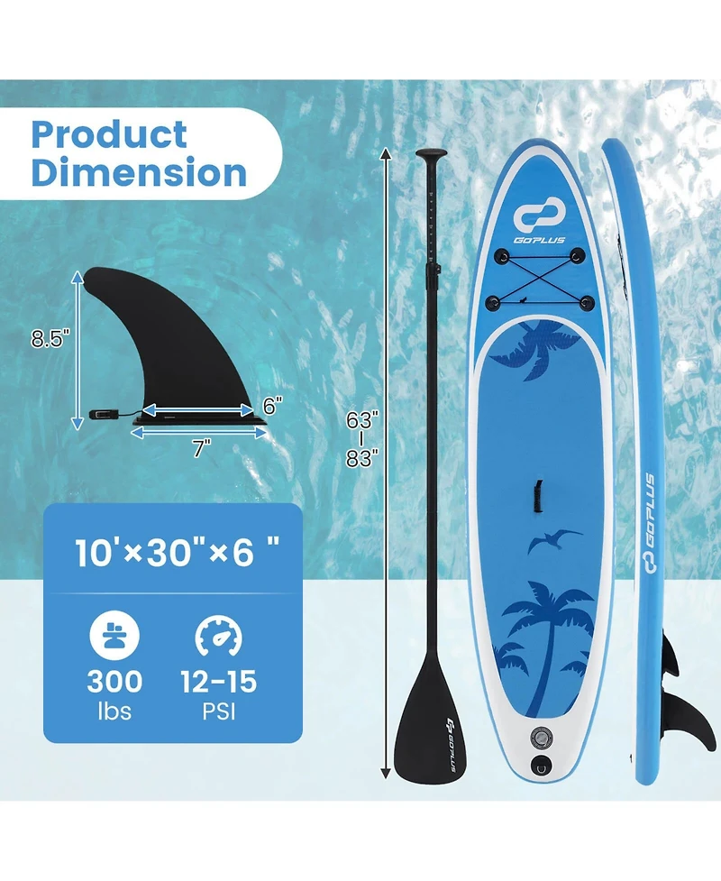 Small Inflatable Sup Board, Portable Paddle Board with 5D rings Stand Up for Youth & Adult
