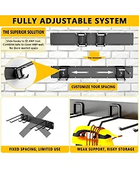 Xdovet Organizer Wall Mount Heavy-duty Storage Garden Adjustable Double Hooks Shovel Snowboard Yard Tools Shed