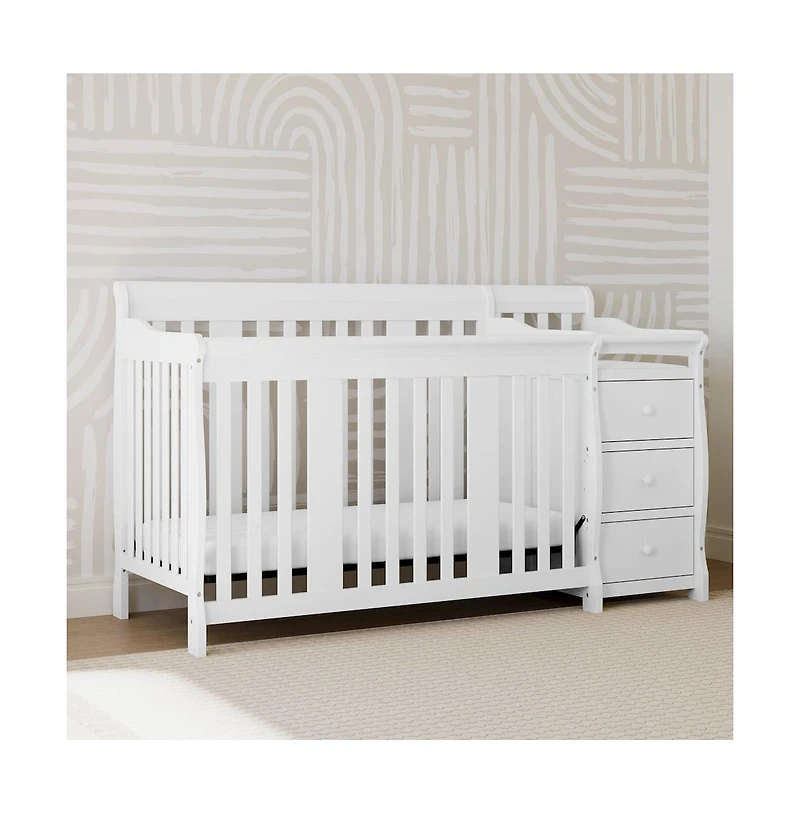 Storkcraft Portofino 4-in-1 Convertible Crib and Changer - White