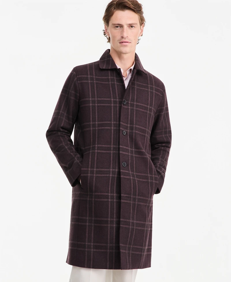 Alfani Men's Blake Window-Pane Plaid Coat, Macy's Exclusive