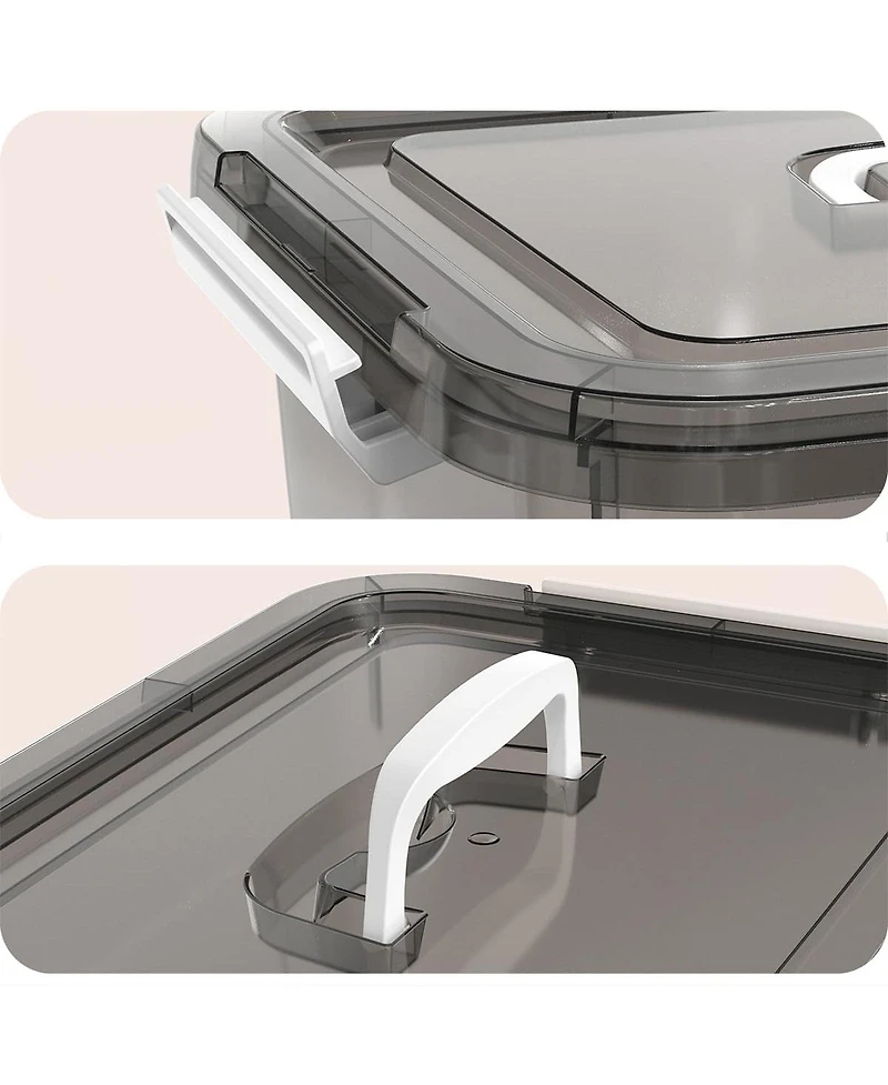 Xdovet Stackable Plastic Storage Boxes with Lids Latches Organizer
