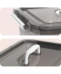Xdovet Stackable Plastic Storage Boxes with Lids Latches Organizer